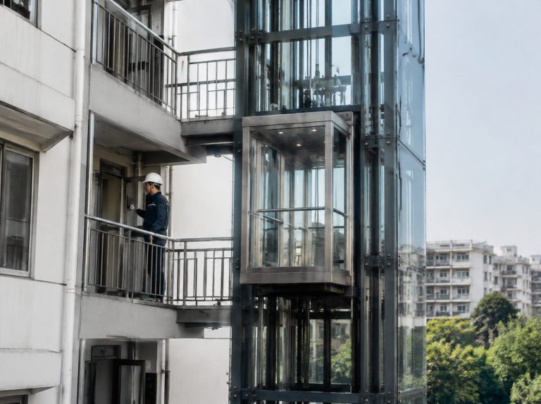 合肥旧楼加建观光电梯